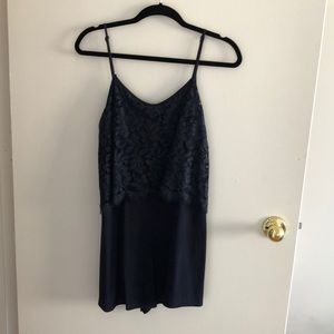 Sandro Lace Romper in Navy Blue. Size 3.